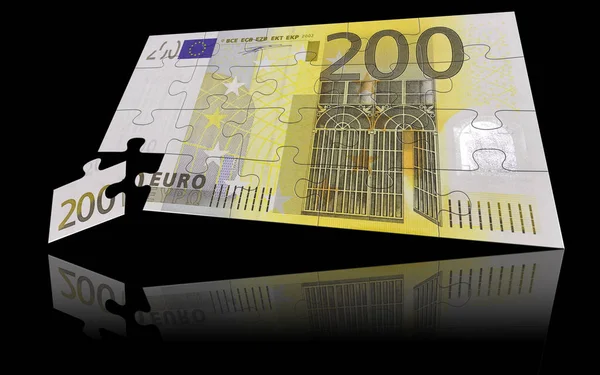 200 Euro Bankjegy Mint Puzzle — Stock Fotó