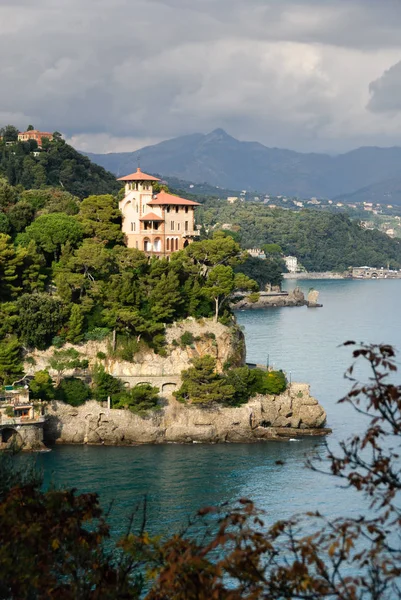 Kasteel Aan Zee Portofino Italië — Stockfoto
