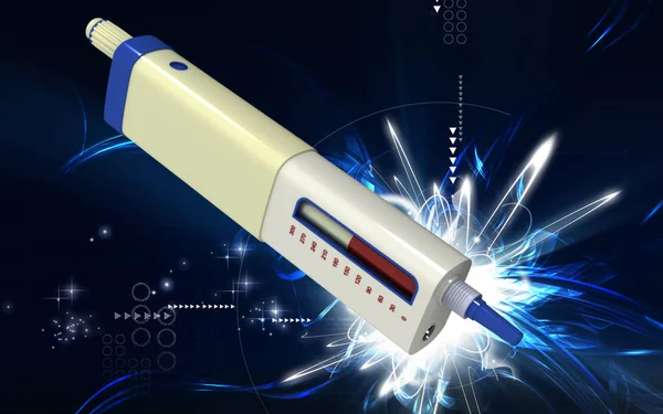 Ψηφιακή Απεικόνιση Της Συσκευής Τύπου Πένας Της Ινσουλίνης Έγχρωμο Φόντο — Φωτογραφία Αρχείου