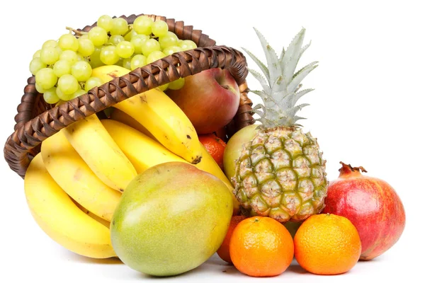 Stilleven Met Vers Smakelijk Fruit Sluiten — Stockfoto