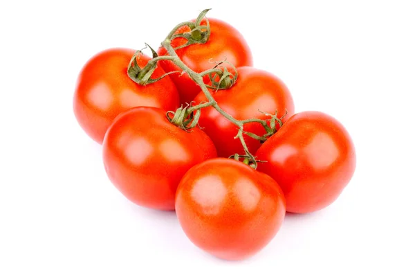 Tomates Fraîches Appétissantes Sur Fond Blanc Gros Plan — Photo