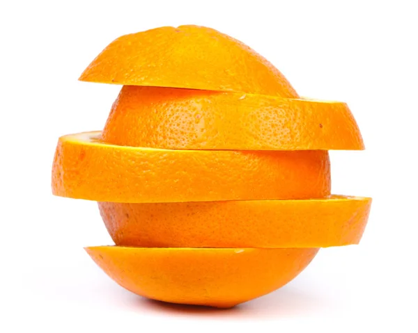 Świeżo Krojona Pomarańcza Białym Tle Zamknij Się — Zdjęcie stockowe