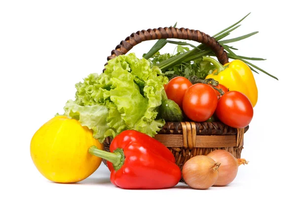 Still Life Fresh Vegetables White Background — Stock Photo, Image