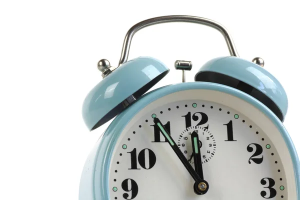 Mogen Blå Väckarklocka Som Symbol För Tiden Valfri Med Vit — Stockfoto