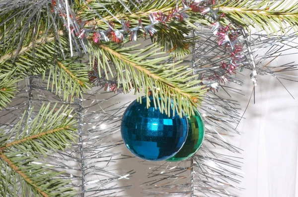 Boules Noël Vert Bleu — Photo