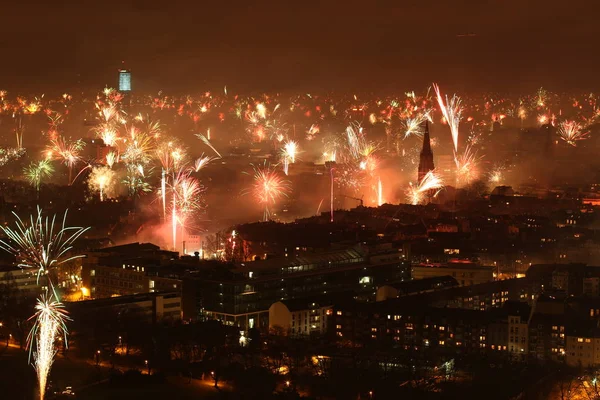 Nuevo Año Colonia Fuegos Artificiales — Foto de Stock