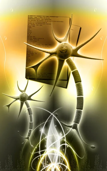 Ilustração Digital Neurônio Fundo Colorido — Fotografia de Stock