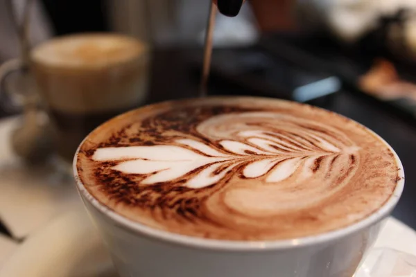 Café Diseño Comida Bebida Bar Interior Leche Capuchino — Foto de Stock