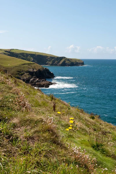 Vista Costa Para Port Isaac Cornwall — Fotografia de Stock