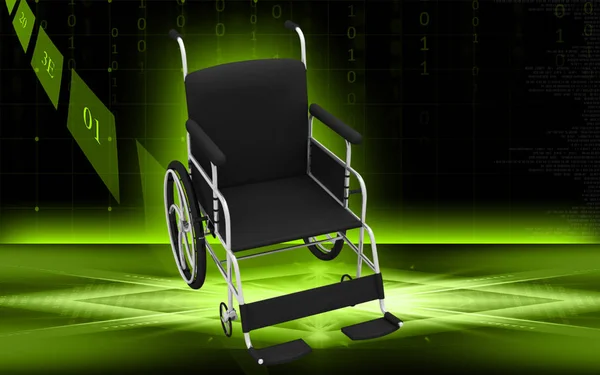 カラー背景の車椅子のデジタルイラスト — ストック写真