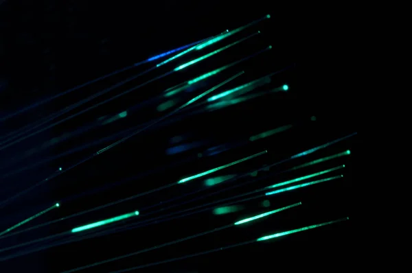 绿颜色的光学纤维 — 图库照片