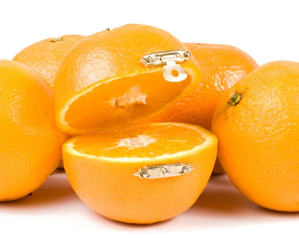 Cercueil Orange Frais Isolé Sur Fond Blanc — Photo