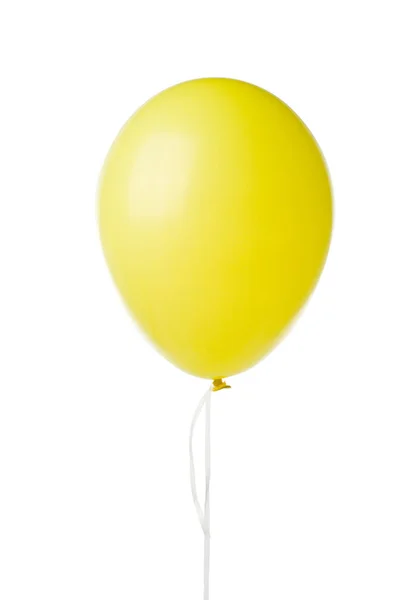 Beyaz Arka Planda Izole Edilmiş Sarı Parti Balonu Kırpma Yolu — Stok fotoğraf