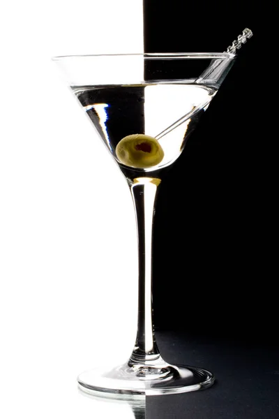 Martini Glass Black White Background — Stock Photo, Image