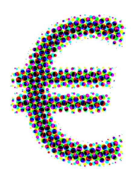 Simbol Euro Este Compus Din Puncte Colorate — Fotografie, imagine de stoc