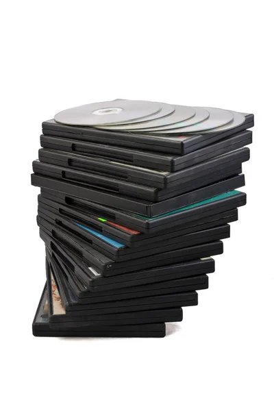 Packung Dvds Auf Weißem Hintergrund — Stockfoto