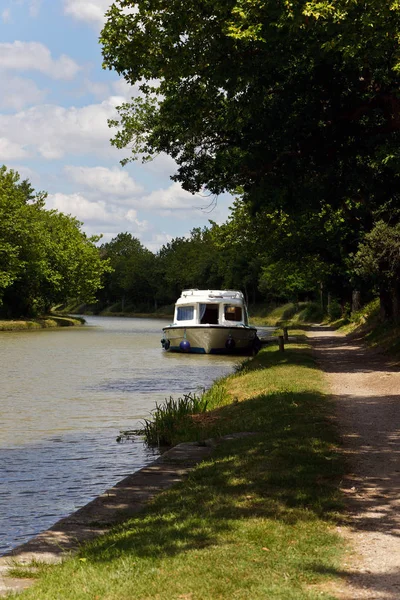 Boot Fluss Festgemacht Frankreich — Stockfoto