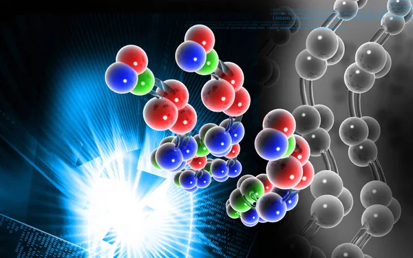 Ilustración Digital Estructura Del Adn Fondo Color —  Fotos de Stock