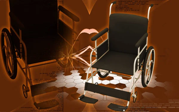 Illustration Numérique Fauteuil Roulant Sur Fond Couleur — Photo