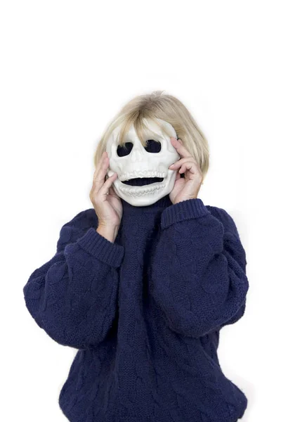 Portret Van Vrouw Met Masker — Stockfoto