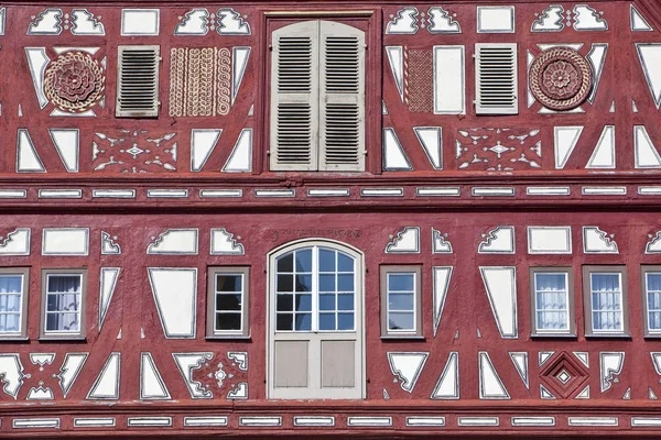 Timrad Fasad Marknadsplats Esslingen Framför Halvtimrad Hus Maketplace Esslingen — Stockfoto