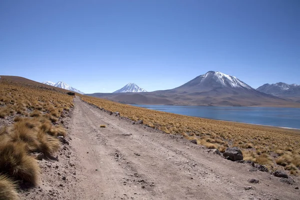 Lagunas Miscanti Meniques Desierto Atacama Cerca Los Andes — Foto de Stock