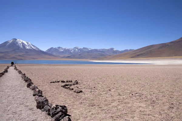 Lagunas Miscanti Meniques Deserto Atacama Perto Dos Andes — Fotografia de Stock