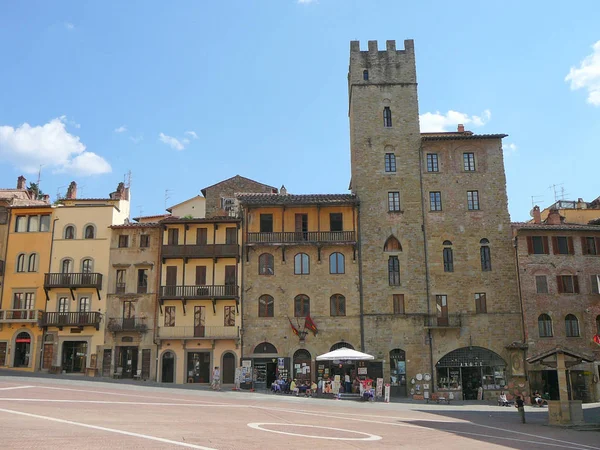 Veduta Della Città Arezzo Toscana Piazza Grande — Foto Stock