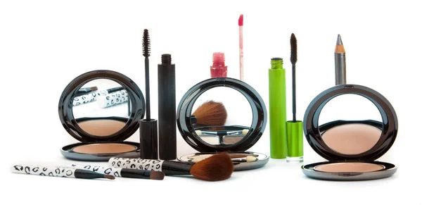 Berbagai Kosmetik Diisolasi Atas Putih Makeup Produk — Stok Foto