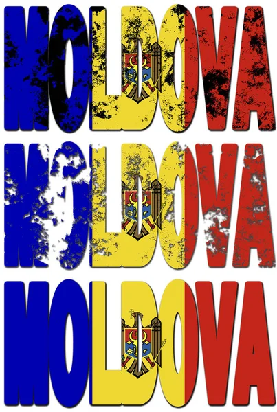 Nějaký Velmi Starý Grungeová Vlajka Moldavska Zhotovena Názvu Země — Stock fotografie