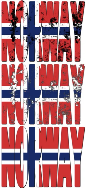 some very old grunge flag of norway made of name of country