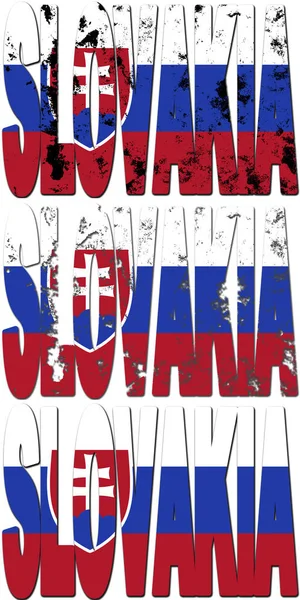 Některé Velmi Staré Grungeové Vlajky Slovenska Vyrobené Názvu Země — Stock fotografie