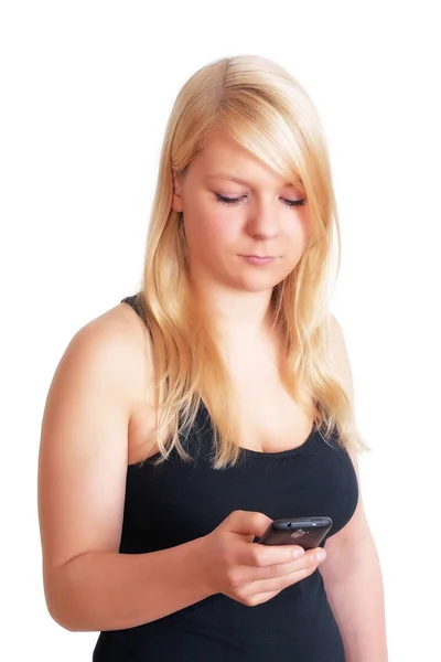 Mujer Joven Con Smartphone — Foto de Stock