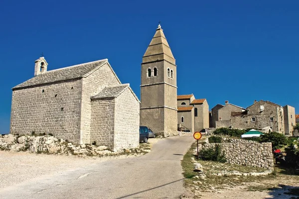 Stare Śródziemnomorskie Miasto Lubenice Wyspa Cres Chorwacja — Zdjęcie stockowe