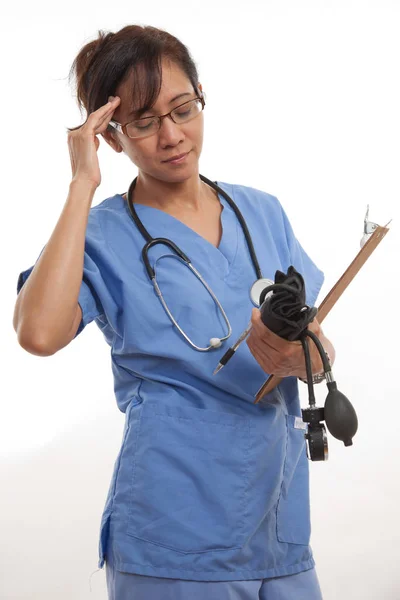 Vonzó Ázsiai Filippínó Nővér Orvos Egészségügyi Dolgozó — Stock Fotó