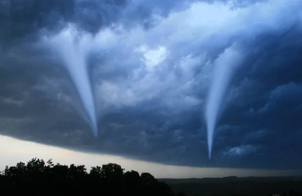 Changement Climatique Ouragan Tornade Dans Ciel Catastrophe Naturelle — Photo