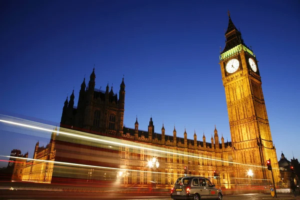 Westminsterpalatset Sett Utifrån Westminsterbron Natten — Stockfoto