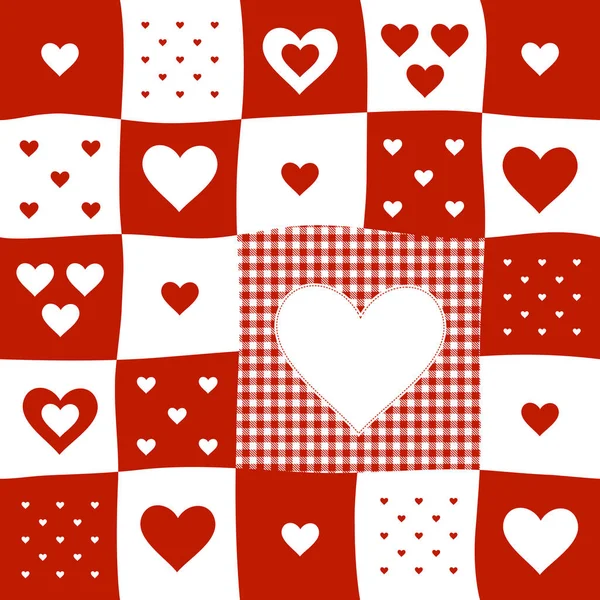 Красно Белая Карточка Сердцами — стоковое фото