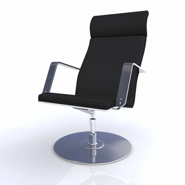 Designer Chef Chair Svart Chrome — Stockfoto