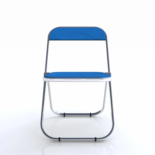 Folding Chair Blue Silver — Stock Photo, Image