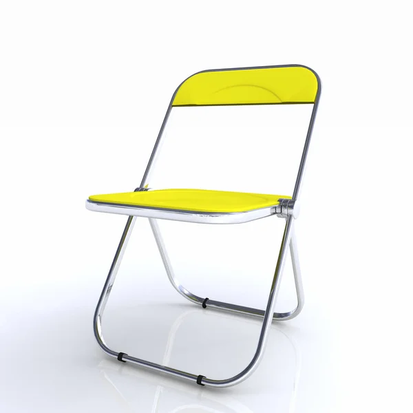 Folding Chair Silver Yellow — Stock Photo, Image