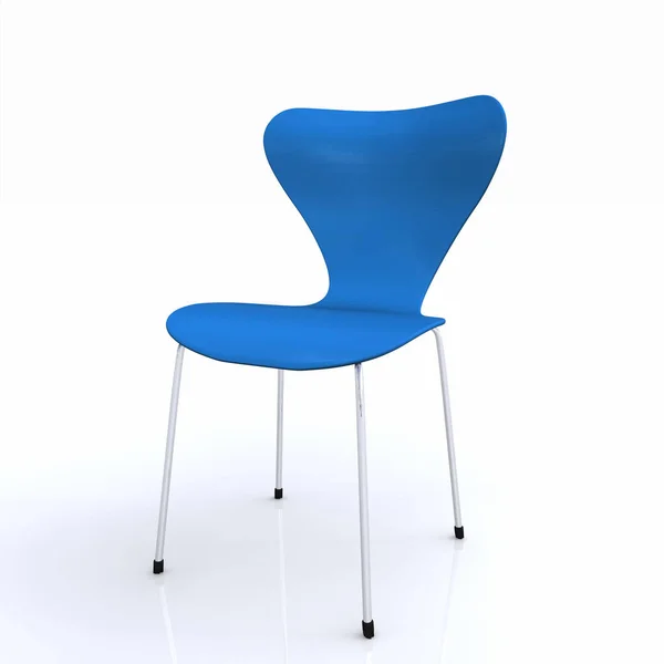 Designer Cadeira Azul Prata — Fotografia de Stock