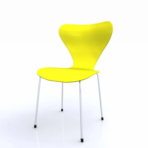 Design Cadeira Prata Amarelo — Fotografia de Stock