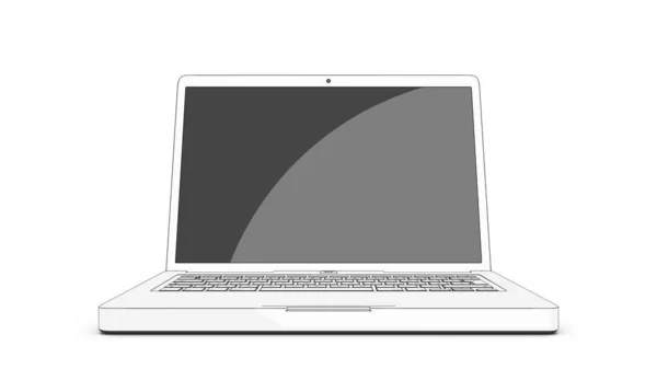 Laptop Sfondo Bianco — Foto Stock