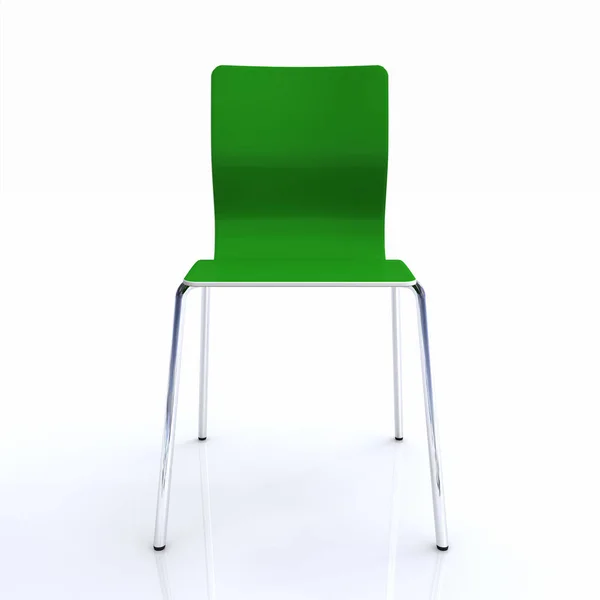 Cadeira Visitante Prata Verde — Fotografia de Stock