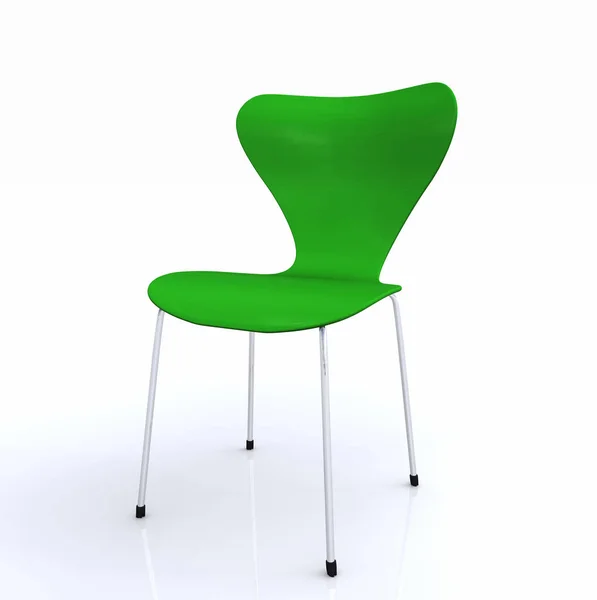 Cadeira Designer Prata Verde — Fotografia de Stock