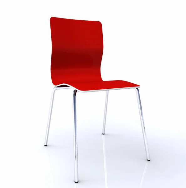 3D椅子银色红色 — 图库照片