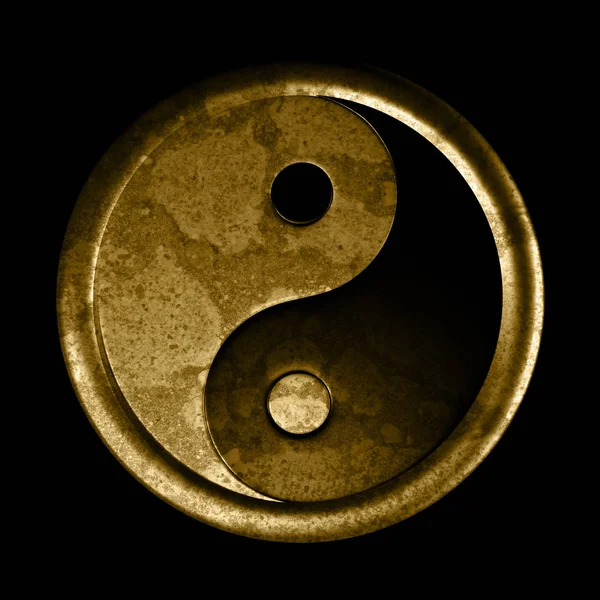 Yin Yang Символ Эффект Гранжа — стоковое фото