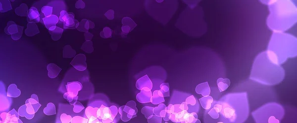 Serce Bokeh Banner Poziome — Zdjęcie stockowe