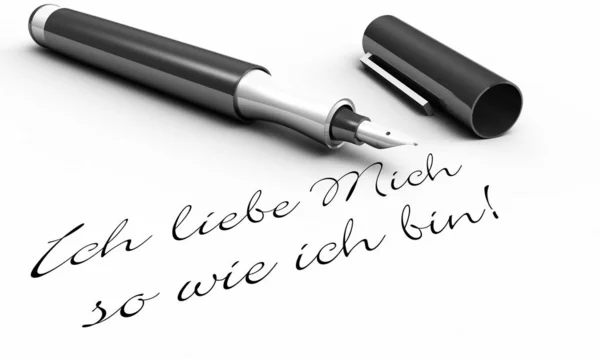 Αγαπώ Όπως Είμαι Έννοια Στυλό — Φωτογραφία Αρχείου